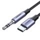  UGREEN AV143 Jack 3,5 mm - USB-C AUX kábel 1m fekete-szürke (30633) 