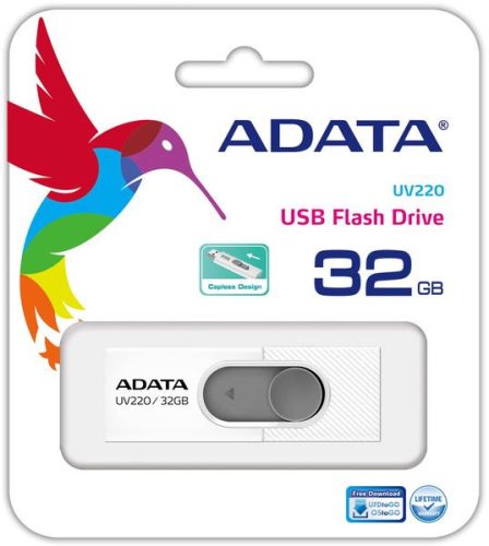  Pen Drive 32GB ADATA UV220 USB 2.0 White/Gray (AUV220-32G-RWHGY) 