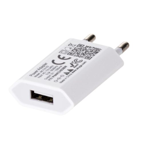  Akyga USB-s hálózati töltő adapter USB 5V/1A fehér  (AK-CH-03WH) 