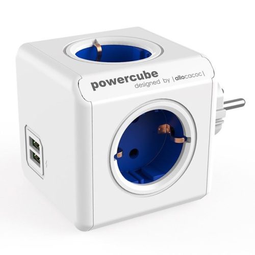  Allocacoc PowerCube Original USB hálózati elosztó fehér-kék  (1202BL/DEOUPC) 