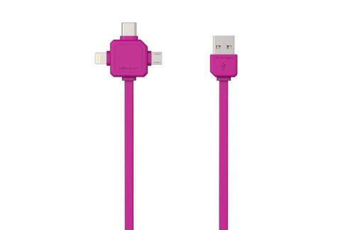  Allocacoc 3az1-ben USB kábel pink  (9003PK/USBC15) 