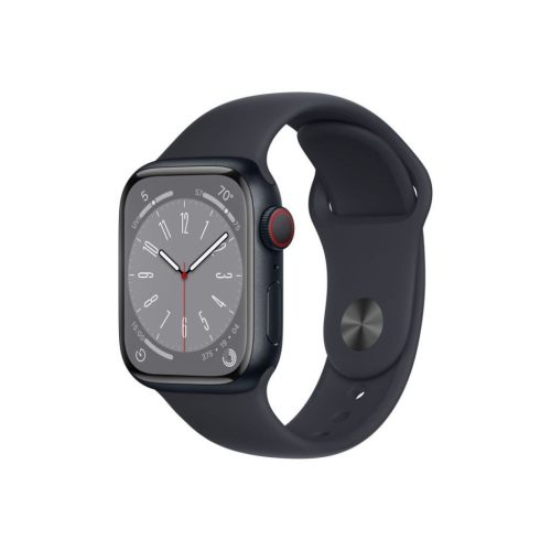  Apple Watch Series 8 GPS + Cellular 41mm éjfekete alumíniumtok, éjfekete sportszíj (MNHV3CM/A) 