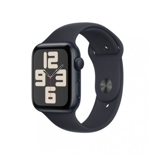  Apple Watch SE (2023) GPS 44mm éjfekete alumínimumtok, éjfekete sportszíj M/L (MRE93QH/A) 