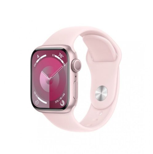  Apple Watch Series 9 GPS 41mm rózsaszín alumíniumtok, világos rózsaszín sportszíj M/L méret (MR943QH/A / MR943QF/A) 