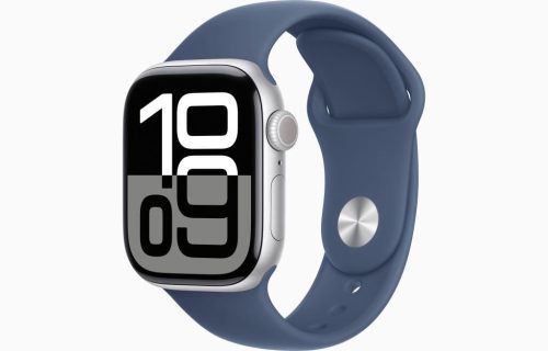  Apple Watch Series 10 GPS 42mm ezüst színű alumíniumtok, denim sportszíj M/L méret (MWWC3QH/A) 