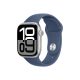  Apple Watch Series 10 GPS 42mm ezüst színű alumíniumtok, denim sportszíj S/M méret (MWWA3QH/A) 