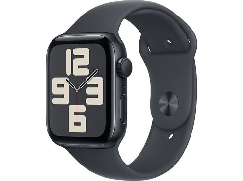  Apple Watch SE (2024) GPS 44mm éjfekete alumínimumtok, éjfekete sportszíj M/L (MXEK3QH/A) 