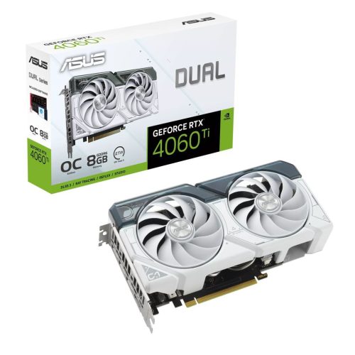  ASUS GeForce RTX 4060 Ti 8GB Dual White OC Edition videokártya (DUAL-RTX4060TI-O8G-WHITE) 