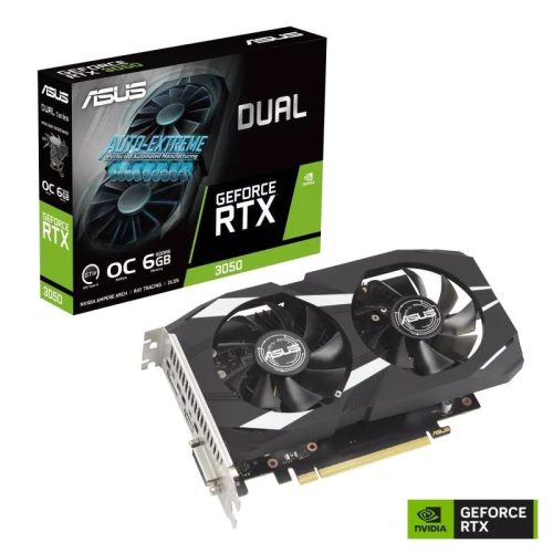  ASUS GeForce RTX 3050 6GB DUAL OC Edition videokártya (DUAL-RTX3050-O6G) 