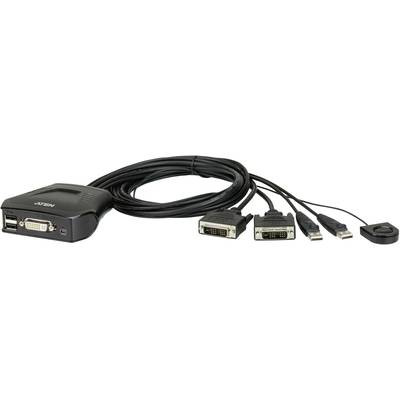  2 portos USB-s KVM switch, (billentyűzet, video, egér) elosztó, DVI kimenettel Aten CS22D 