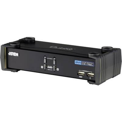  2 portos KVM switch, (billentyűzet, video, egér) elosztó, és USB 2.0 Hub Aten CS1762A-AT-G 