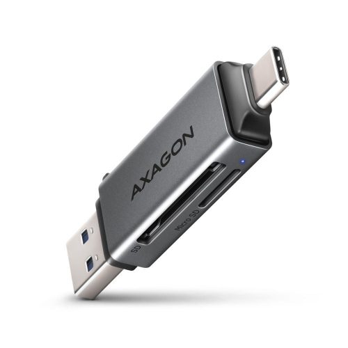  Axagon USB-C + USB-A külső kártyaolvasó szürke (CRE-DAC) 