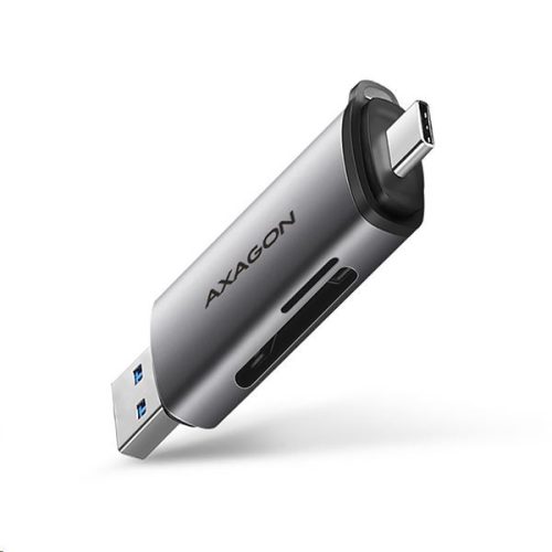  Axagon USB-C + USB-A 2 foglalatú külső kártyaolvasó szürke (CRE-SAC) 