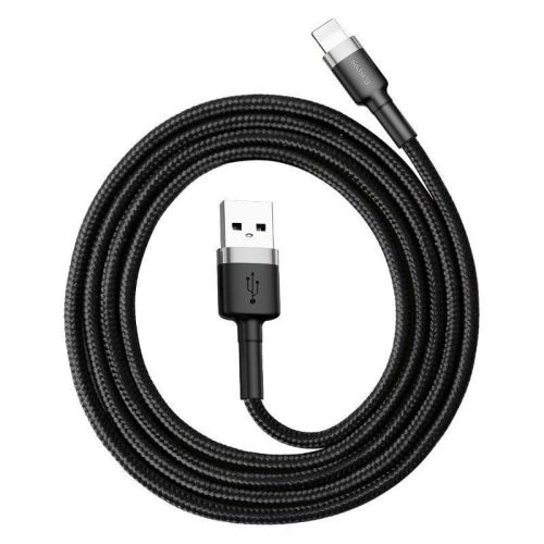  Baseus Cafule USB-Lightning töltőkábel 1m szürke-fekete (CALKLF-BG1) 