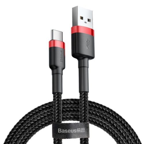  Baseus Cafule USB-USB-C töltőkábel 2m piros-fekete (CATKLF-C91) 