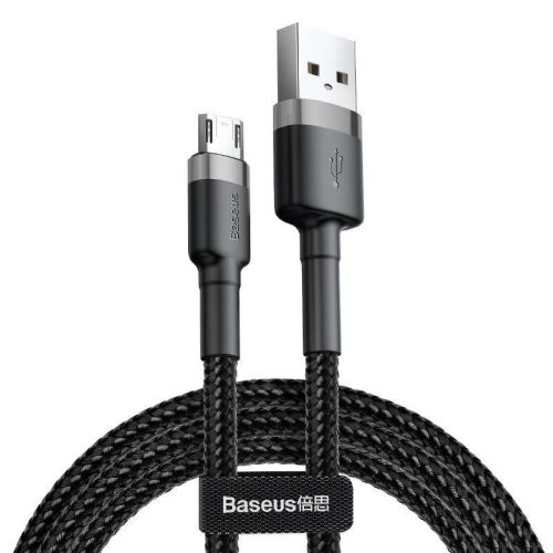  Baseus Cafule USB-A - MicroUSB kábel 2.4A, 1m fekete-szürke (CAMKLF-BG1) 