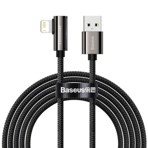  Baseus Legend Series Lightning derékszögű USB-kábel 2,4 A 2m fekete (CALCS-A01) 