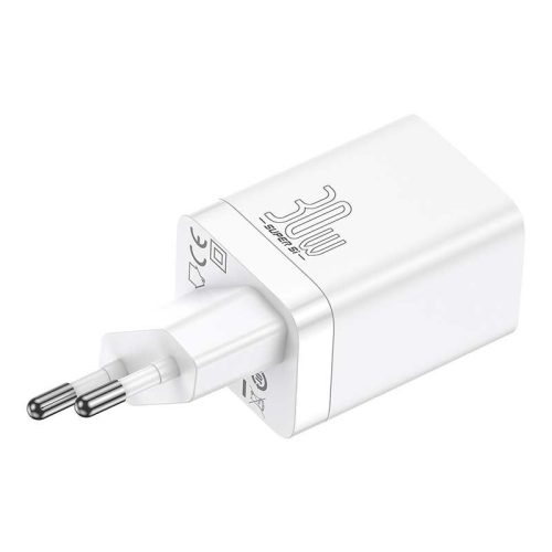  Baseus Super Si Pro gyorstöltő USB + USB-C 30W fehér (CCSUPP-E02) 