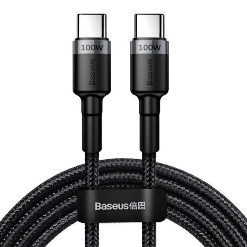  Baseus Cafule USB-C - USB-C kábel QC 3.0 2m szürke-fekete (CATKLF-ALG1) 