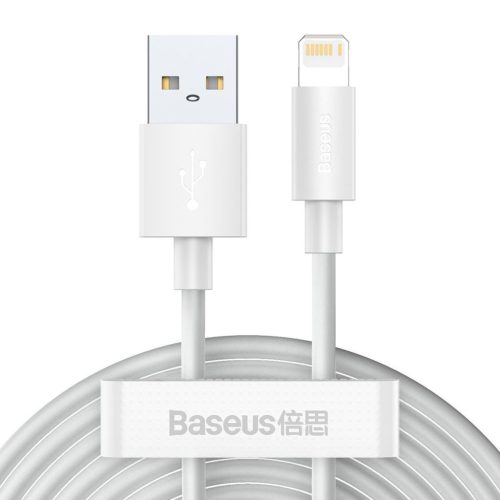  Baseus Simple Wisdom USB-A - Lightning kábel 2db 1.5m fehér (TZCALZJ-02) 