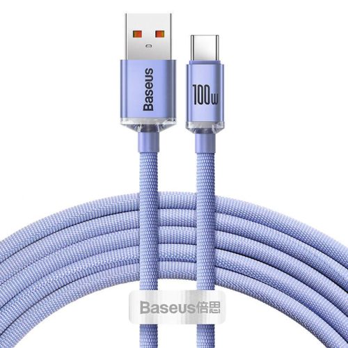  Baseus Crystal Shine USBA -> USB-C kábel 1.2m lila (CAJY000405) 