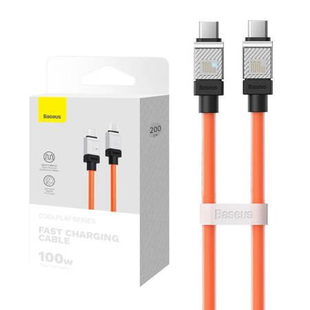  Baseus CoolPlay USB-C - USB-C töltőkábel 100W 2m narancssárga (CAKW000307) 