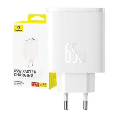  Baseus OS-Cube Pro 2xUSB-C + USB hálózati töltő 65W fehér (P10152301213-00) 