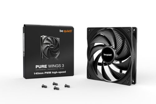  Be Quiet PURE WINGS 3 140mm PWM high-speed hűtő ventilátor fekete (BL109) 