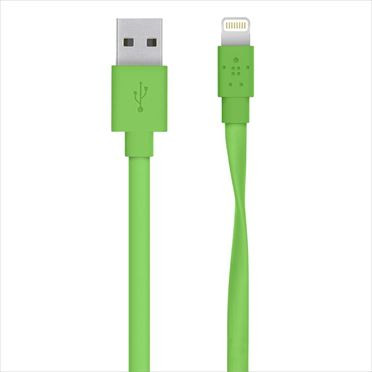  Belkin MIXIT Lightning-USB lapos adat/töltőkábel 1,2m zöld  (F8J148bt04-GRN) 