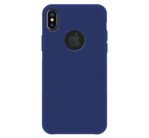  4-OK SILK műanyag telefonvédő (gumírozott, logo kivágás) SÖTÉTKÉK [Apple iPhone XS Max 6.5] 