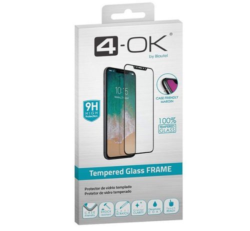  4-OK képernyővédő üveg (3D full glue, íves, teljes felületén tapad, tok barát, karcálló, 9H) FEKETE [Samsung Galaxy A11 (SM-A115F)] 