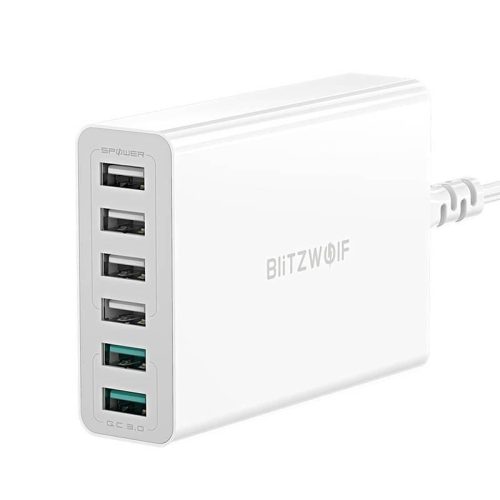  Blitzwolf BW-S15 6xUSB töltő QC 3.0, 60W fehér 