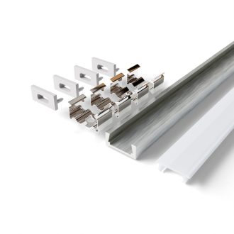   Avide Alu Profil "U" 15.9x7.8mm fehér profil Opál búrával, 2m, "szett" (AAP-N-2M-S-WW)