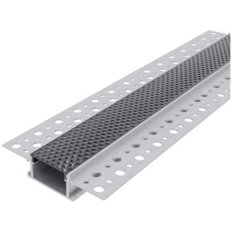   Avide Alu Profil "U" 61x14mm Gipszkartonba Süllyeszthető Fekete méhsejt búrával 1m, "szett" (AAP-PBR6114-1M-HC)