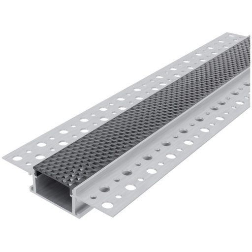 Avide Alu Profil "U" 61x14mm Gipszkartonba Süllyeszthető Fekete méhsejt búrával 1m, "szett" (AAP-PBR6114-1M-HC)