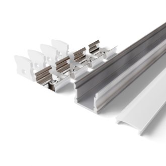   Avide Alu Profil "U" 17.2x14.4mm fehér alu fehér opál búrával, 2m, "szett" (AAP-SM1714-2M-WW)