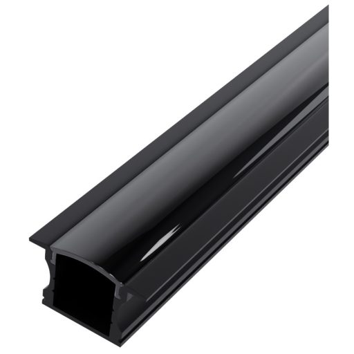 Avide Alu Profil "U" 24x14.2mm Süllyeszhető Fekete - Fekete búrával 1m, "szett" (AAP-UR1714-1M-BB)
