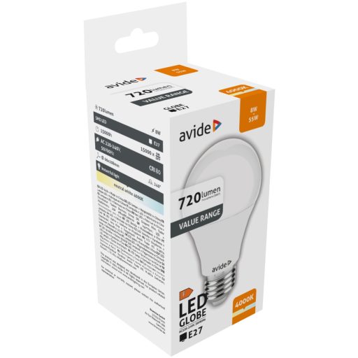 Avide Value LED Globe E27 8W NW 4000K (ABBG27NW-8W)
