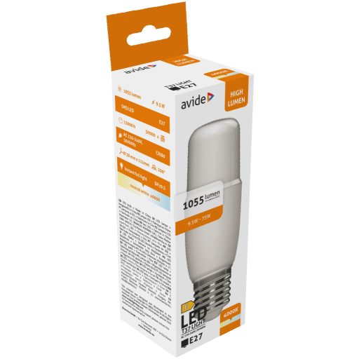 Avide LED Bright Stick izzó T37 9.5W E27 NW 4000K (ABBSE27NW-9.5W)