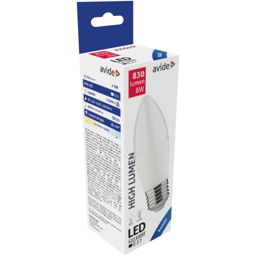 Avide LED Candle 8W E27 CW 6400K (ABC27CW-8W)