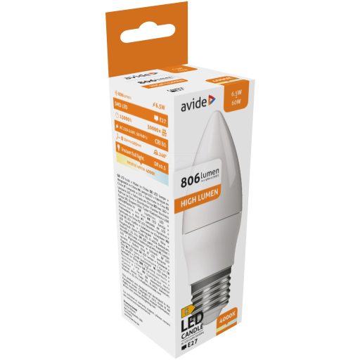 Avide LED Candle 6.5W E27 NW 4000K (ABC27NW-6.5W)