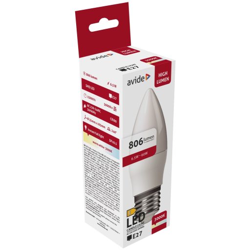 Avide LED Candle 6.5W E27 WW 3000K (ABC27WW-6.5W)