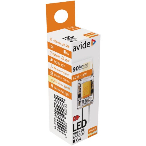 Avide LED 1.2W G4 COB NW 4000K (ABCG4NW-1.2W)