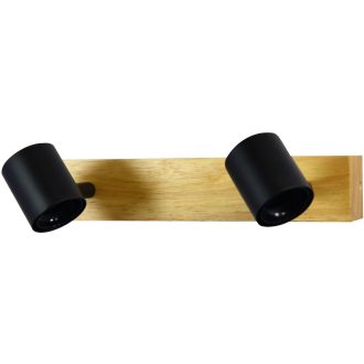   Avide Mennyezeti Lámpa Madeline 2xE27 Foglalattal Fa/Fekete (ABCL-MADW2)