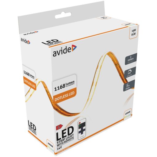 Avide LED Szalag Bliszter RF 24V COB NW IP20 2m (ABCLS24V-320NW20-2M)
