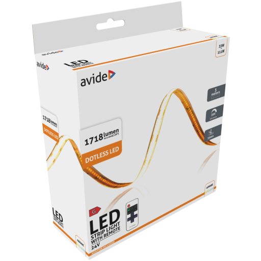 Avide LED Szalag Bliszter RF 24V COB NW IP20 5m (ABCLS24V-320NW20-5M)
