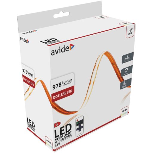 Avide LED Szalag Bliszter RF 24V COB WW IP20 2m (ABCLS24V-320WW20-2M)