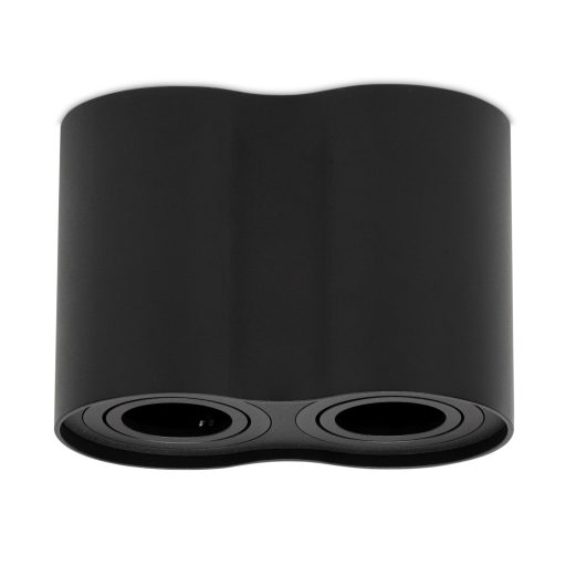 Avide GU10 Lámpatest Kerek Fekete Dönthető Dupla (ABD2RS-96125-B)