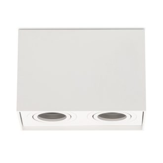   Avide GU10 Lámpatest Négyzetes Fehér Dönthető Dupla (ABD2SS-96125-W)