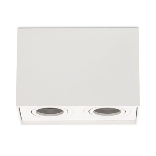 Avide GU10 Lámpatest Négyzetes Fehér Dönthető Dupla (ABD2SS-96125-W)